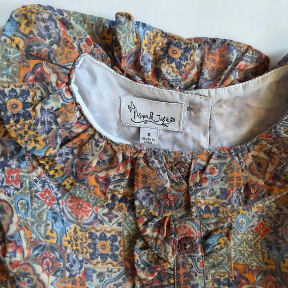 Pippa and Julie Flowy Bohemian Dress Size 5T - Picture 3 of 11